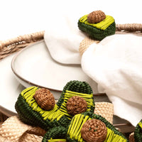 Iraca Fruit Napkin Ring - Avocado Green And Lime