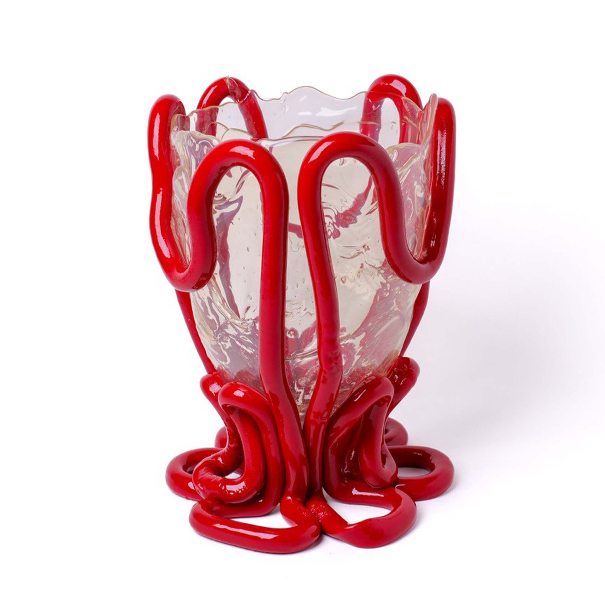 Indian Summer Large Vase - Clear Red