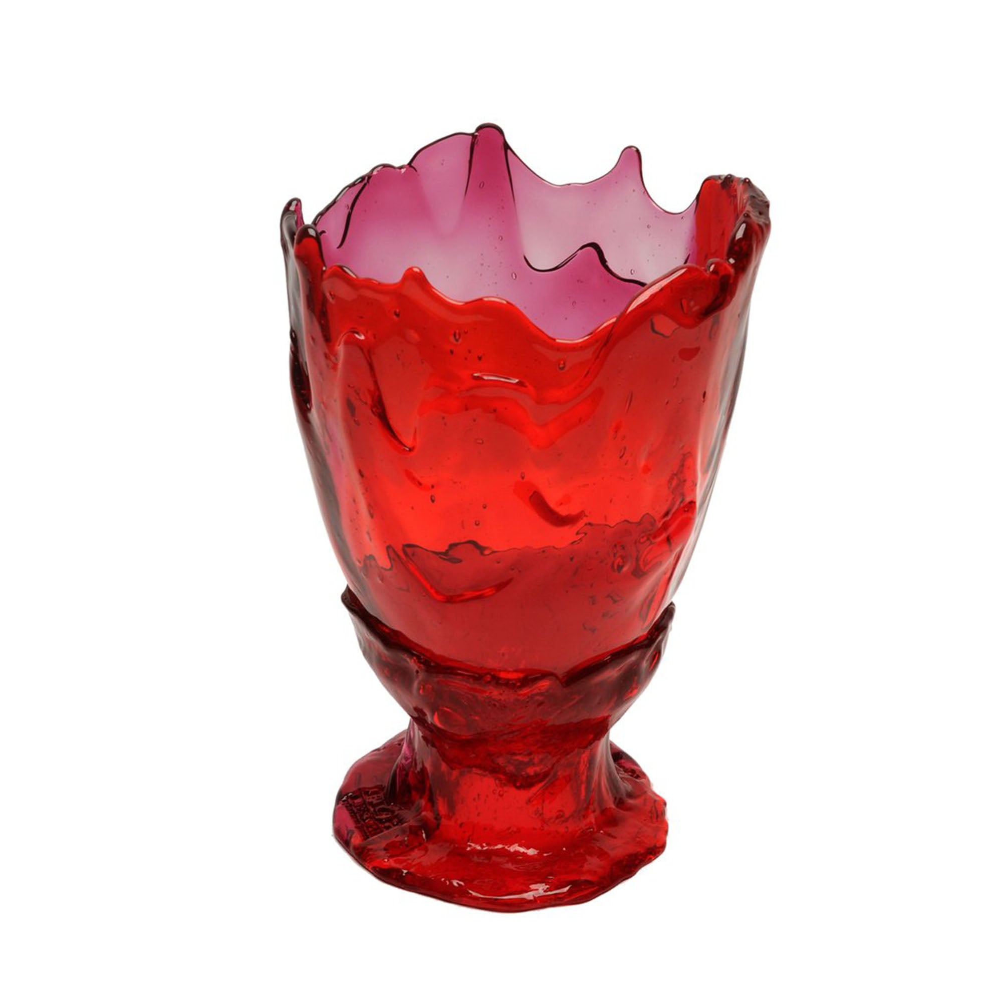 Twins C Medium Vase - Red & Clear Fuchsia