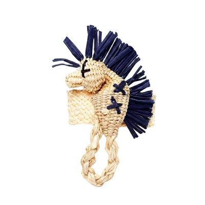 Iraca Sea Horse Napkin Ring - Dark Blue