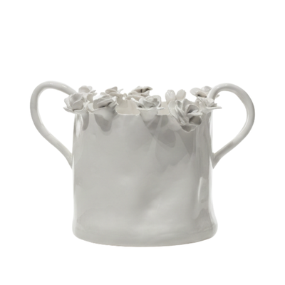 Vase 1 With Roses On The Side - White