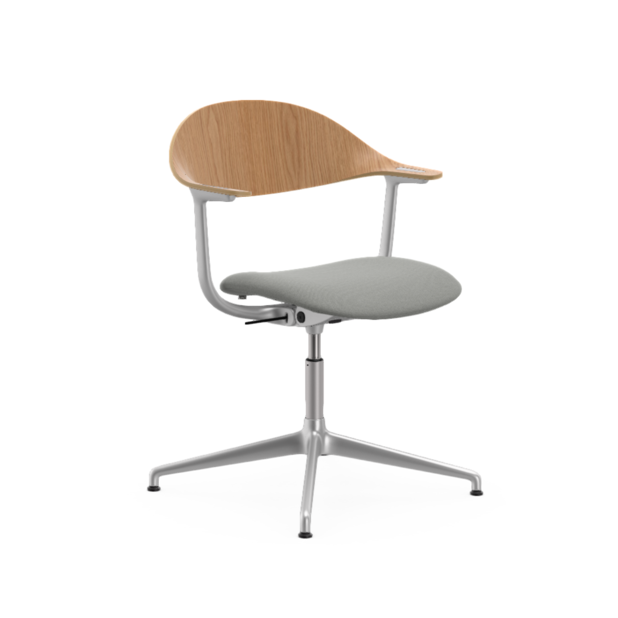 مقعد مينت من خشب الرقائقي مع تنجيد رمادي