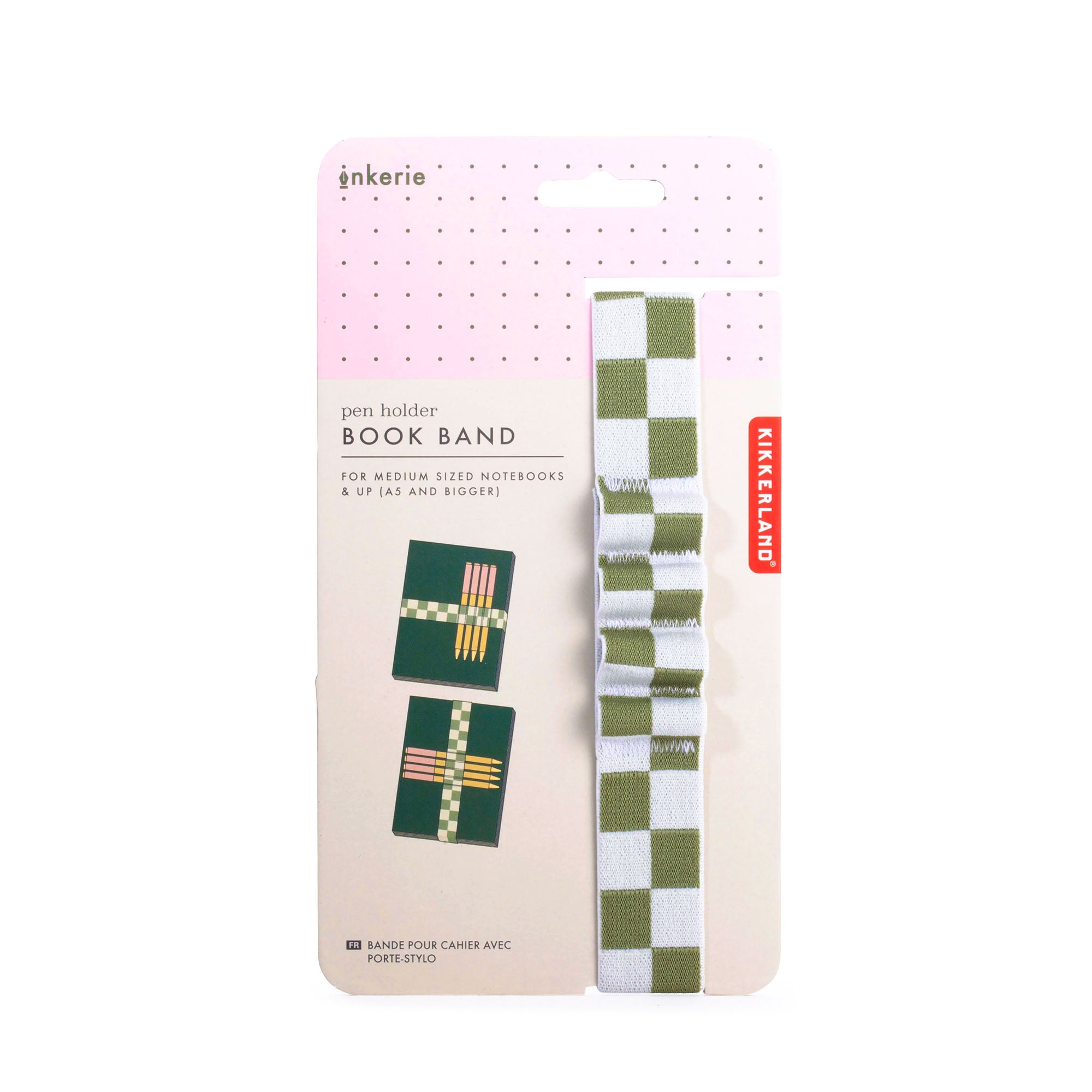 شريط حامل للأقلام باللون الأخضر