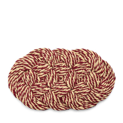 Swirl Coco Door Mat - Bordeaux & Off White