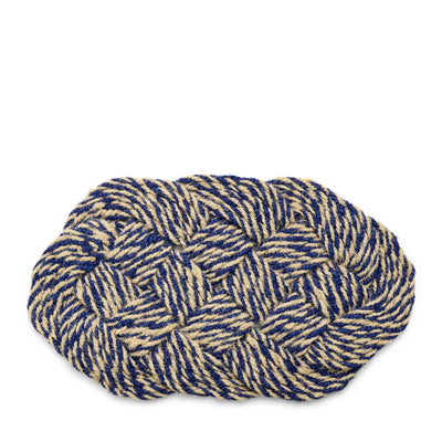 Swirl Coco Door Mat - Blue & Off White