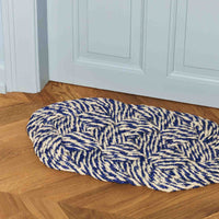 Swirl Coco Door Mat - Blue & Off White