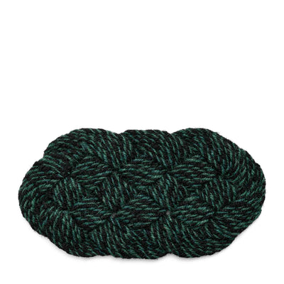 Swirl Coco Door Mat - Green & Black