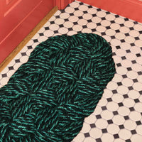 Swirl Coco Door Mat - Green & Black