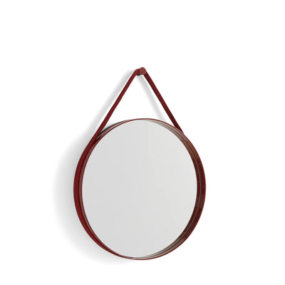 Red Strap Mirror No. 2 - 50 Ø cm