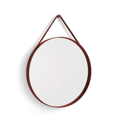 Red Strap Mirror No. 2 - 70 Ø cm