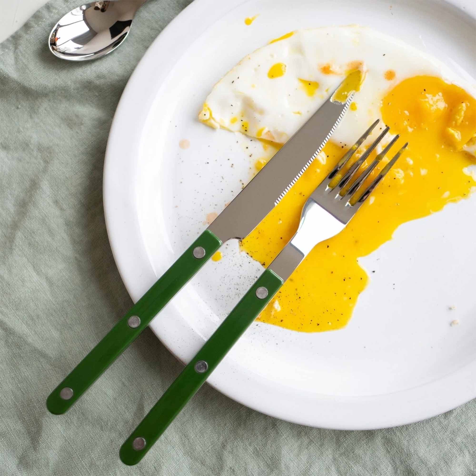 طقم أدوات مائدة بيسترو مكون من 4 قطع - أخضر داكن