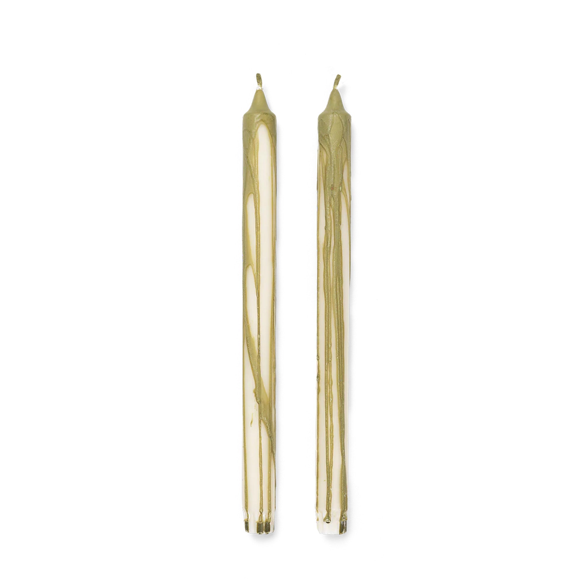 Dryp Candles- Set of 2 ,Olive Green