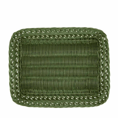 Vitoria Green Wicker Tray - Medium