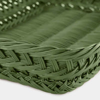 Vitoria Green Wicker Tray - Medium