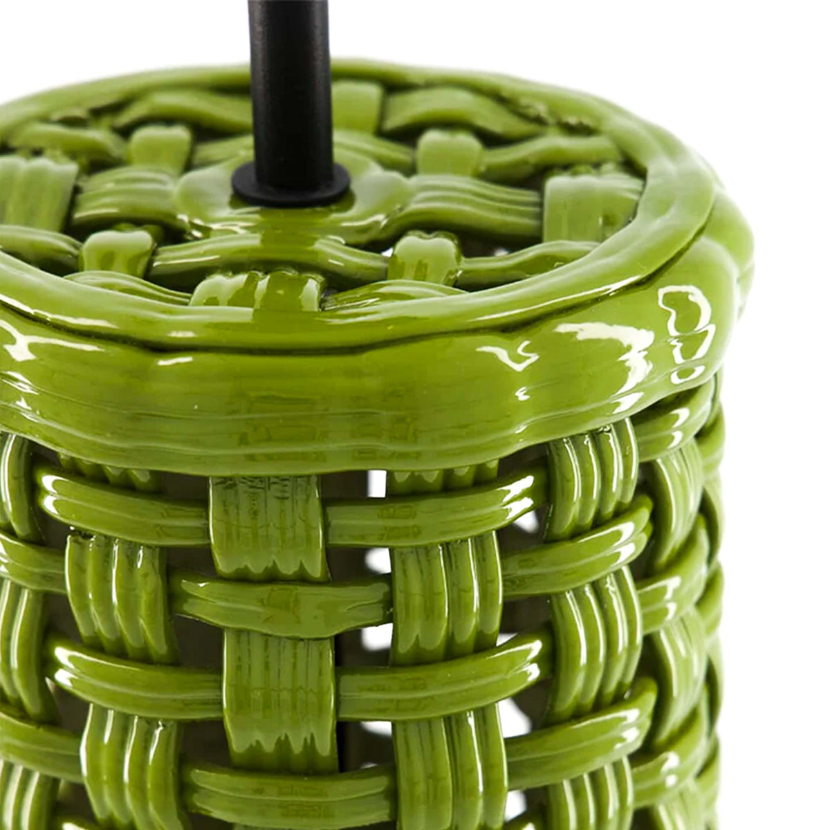 Cesta Green Ceramic Base with Cardosas Linen Shade