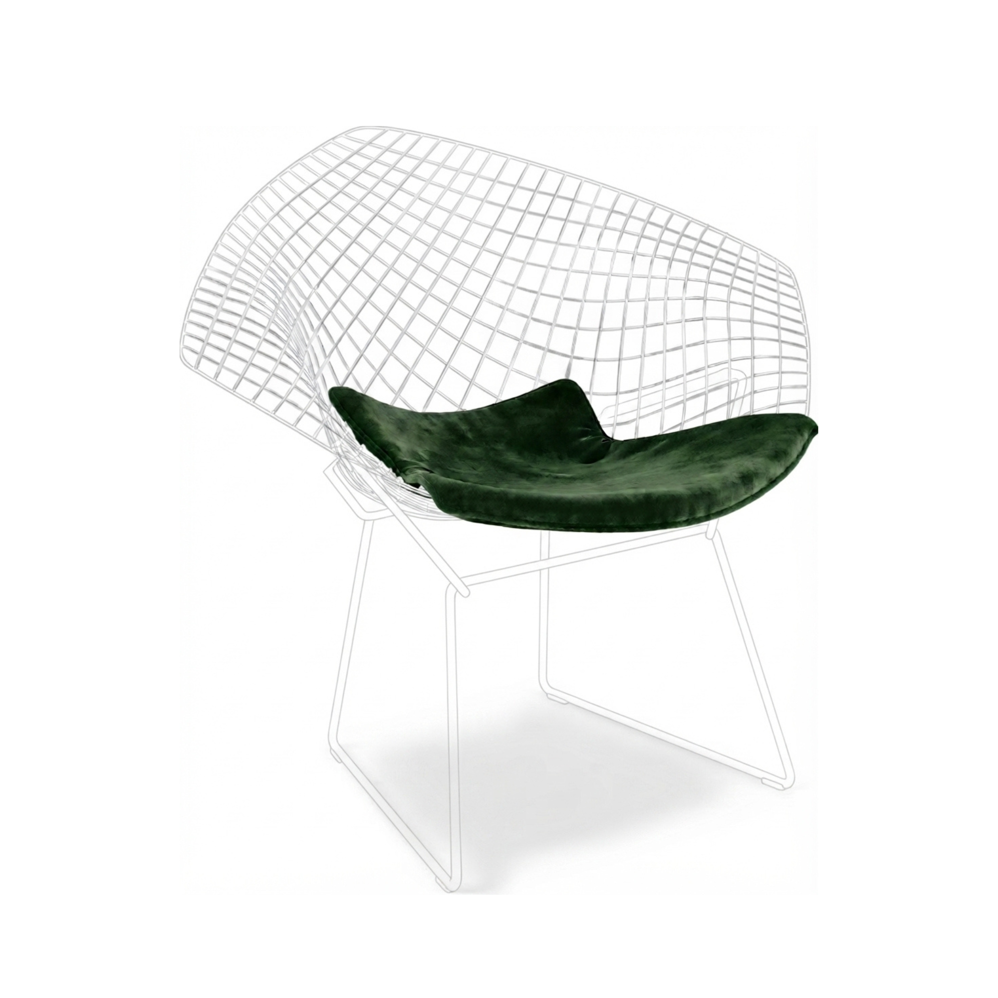Seat Pad for Bertoia Diamond Armchair - Dark Green