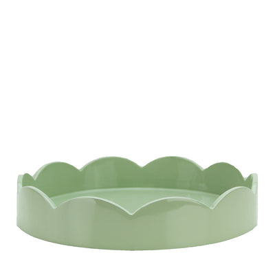 Lacquered Round Scallop Tray - Sage