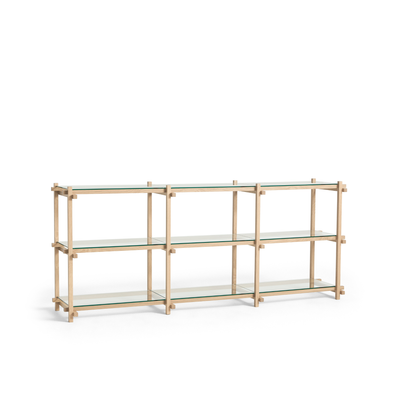 Woody Shelving – Soaped Oak & Clear Glass