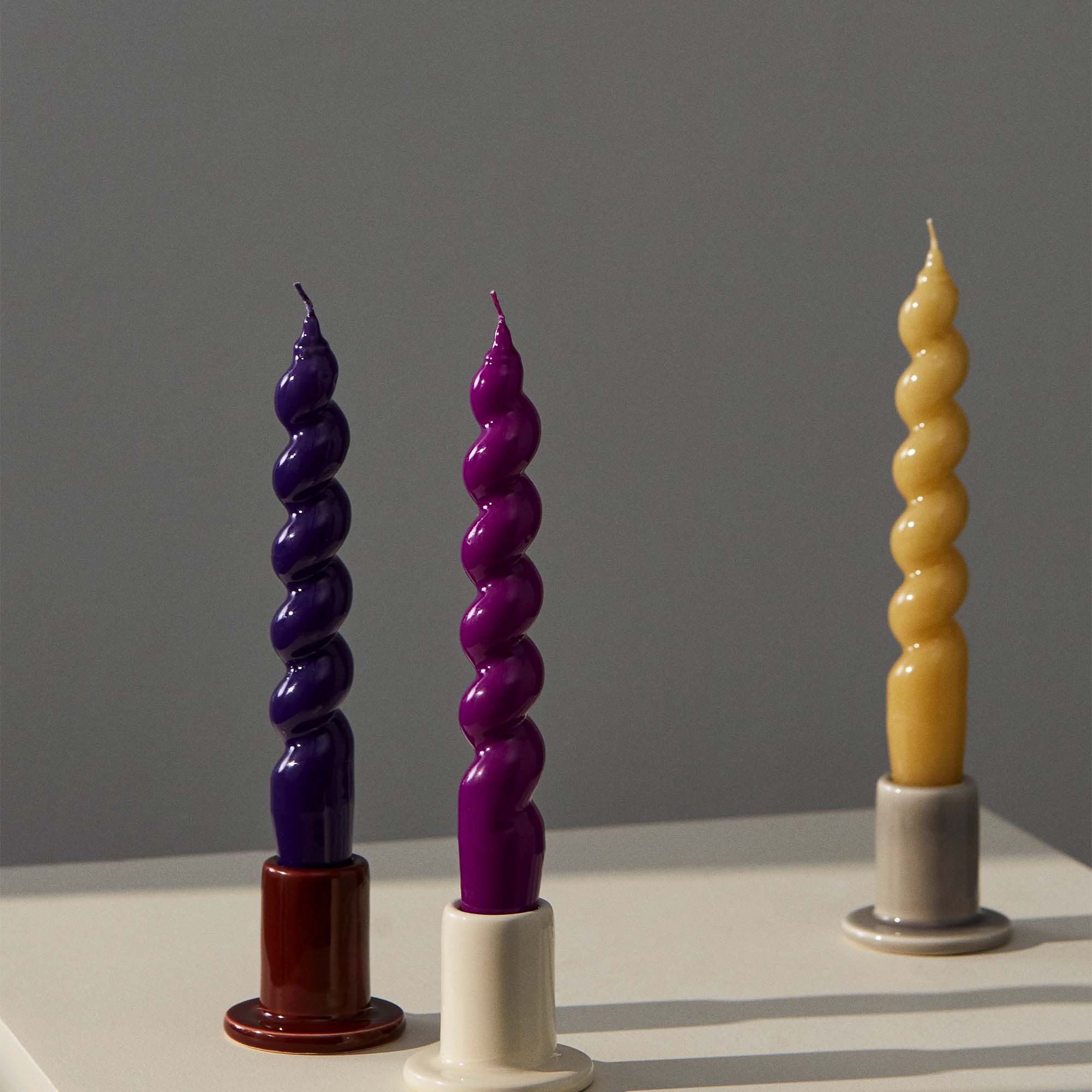 Small Tube Candle Holder - Lime White