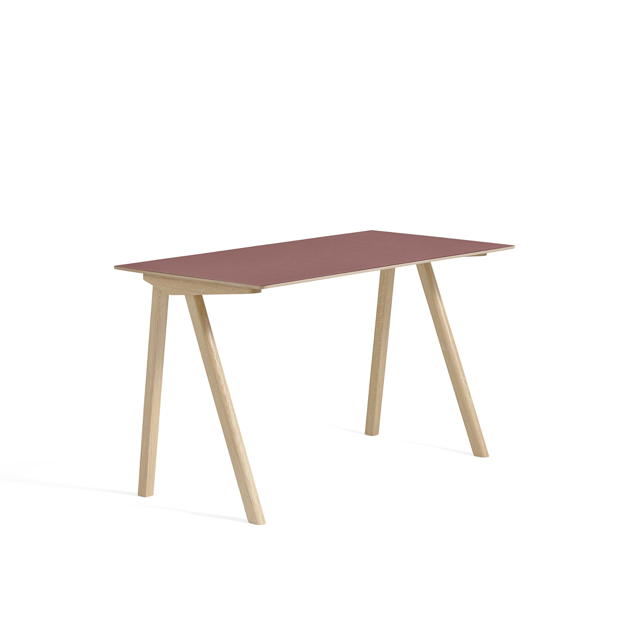 CPH 90 Desk - Burgundy & Oak