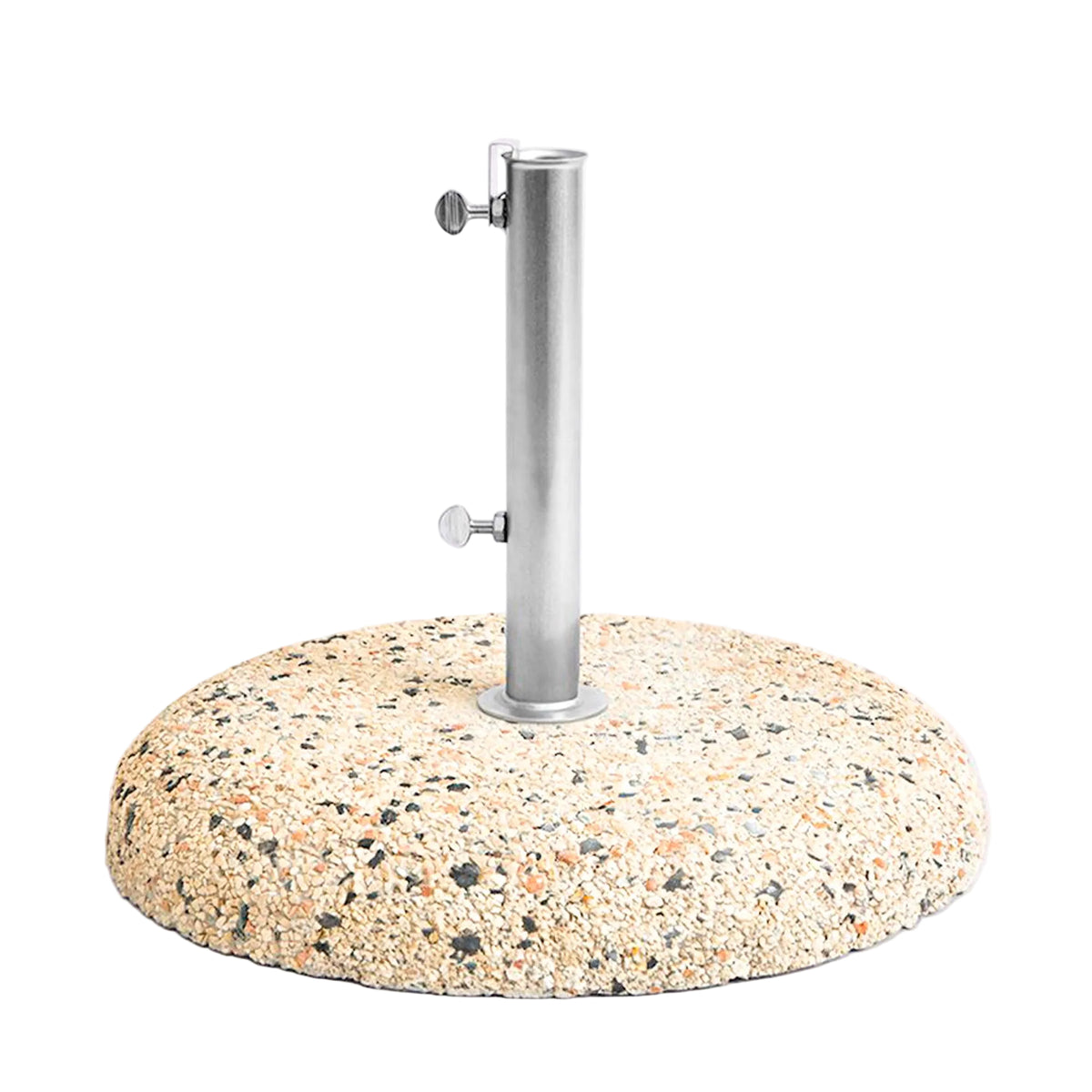 Terrazza Parasol in Octagon Off White & Burgundy & Concrete Base