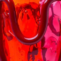 Indian Summer Extra Colour Large Vase - Clear Fuchsia, Orange & Matt Bordeaux