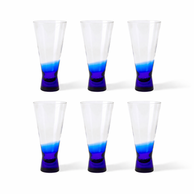 Konus Large Glass In Intense Blue - Set of 6