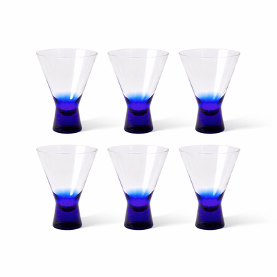Konus Small Glass In Intense Blue - Set of 6