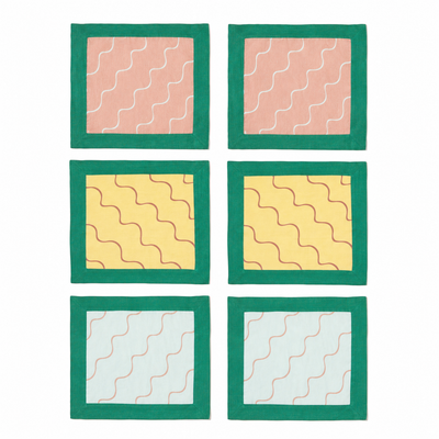 Escapism Wavy Mix Colour Napkin - Set of 6