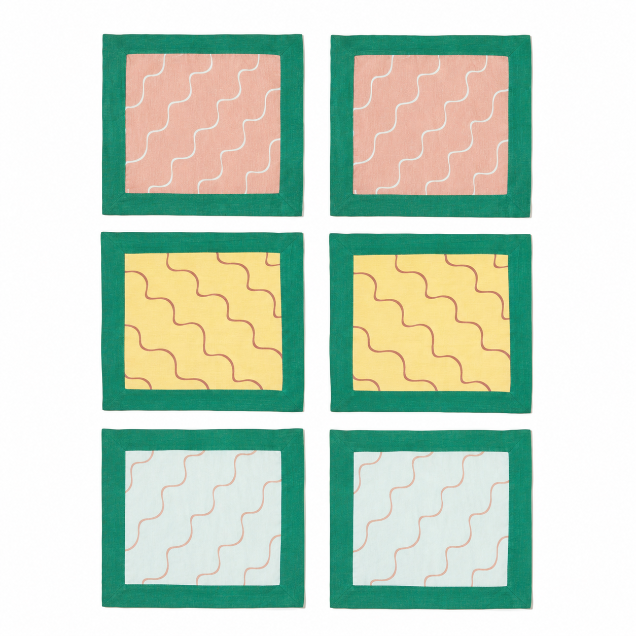 Escapism Wavy Mix Colour Napkin - Set of 6
