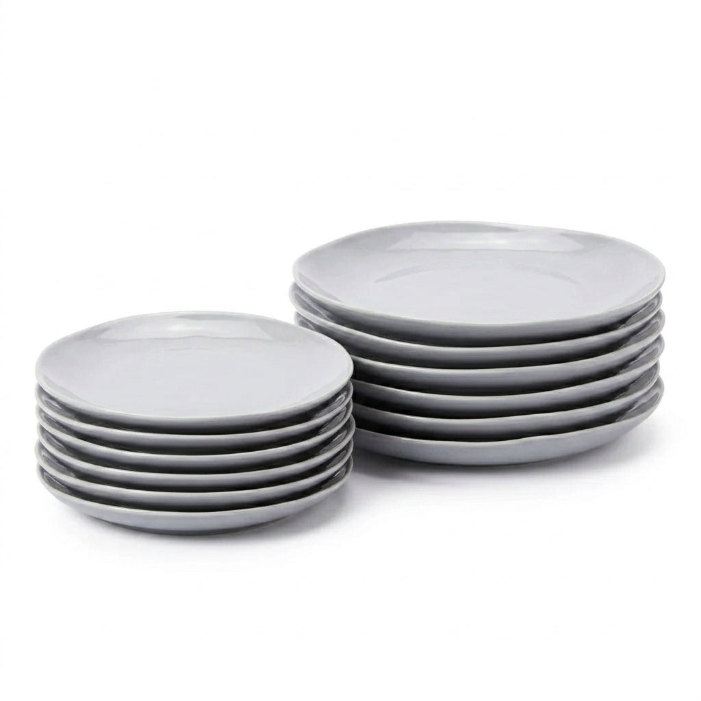 dinnerware set of 12 pcs in grey
