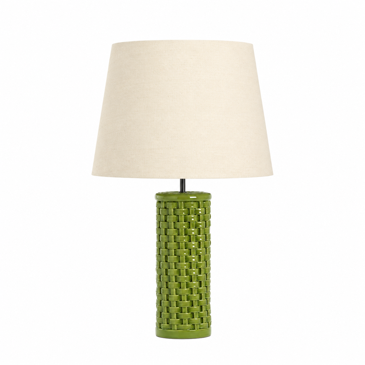 Cesta Green Ceramic Base with Cardosas Linen Shade