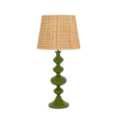 Foz Green Ceramic Base with Cardosas Wicker Shade