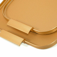 Ribbed Tray in Gold - 16 Inch
