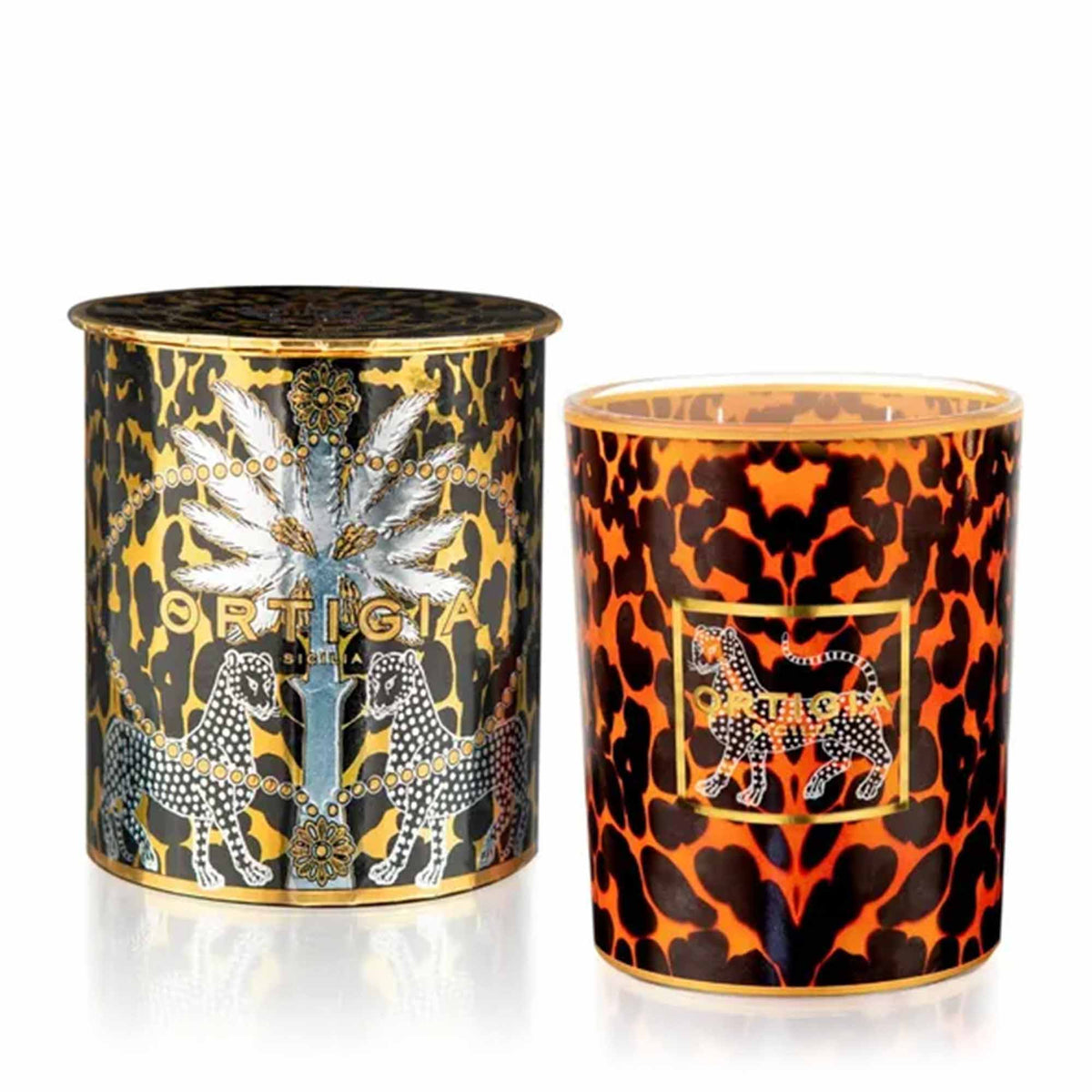 Ambra Nera Decorated Candle - Medium